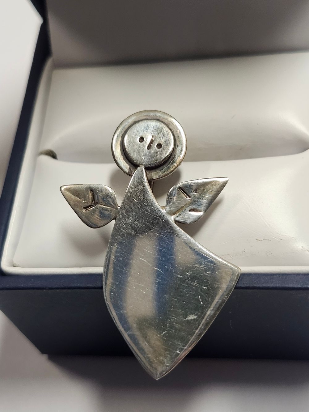 Sterling Silver Angel Pin Brooch 925